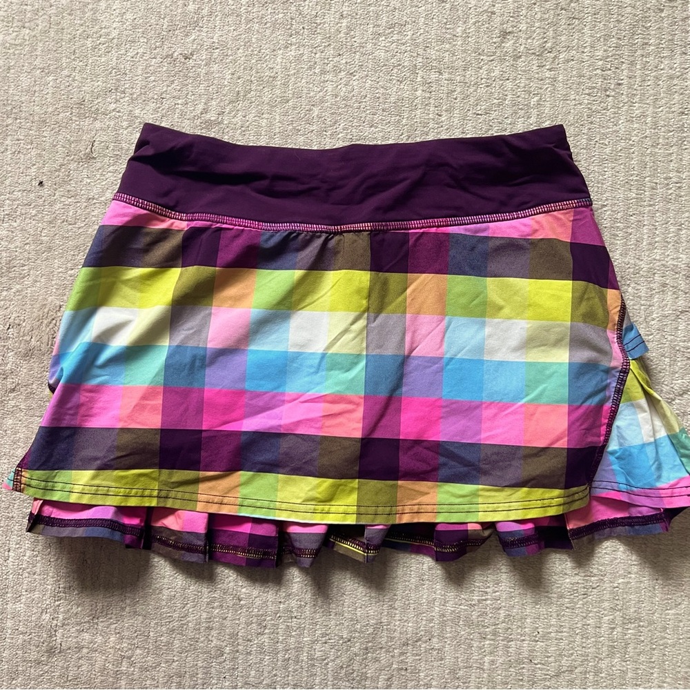 Lululemon Pacesetter Skirt Size 4 Pace Setter Skirt Sea Check Multi / Plum